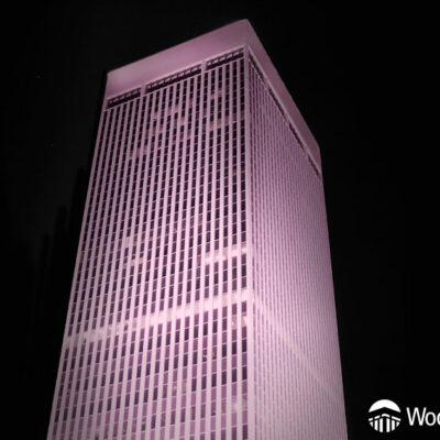 WoodmenLife Tower Lit in Pink